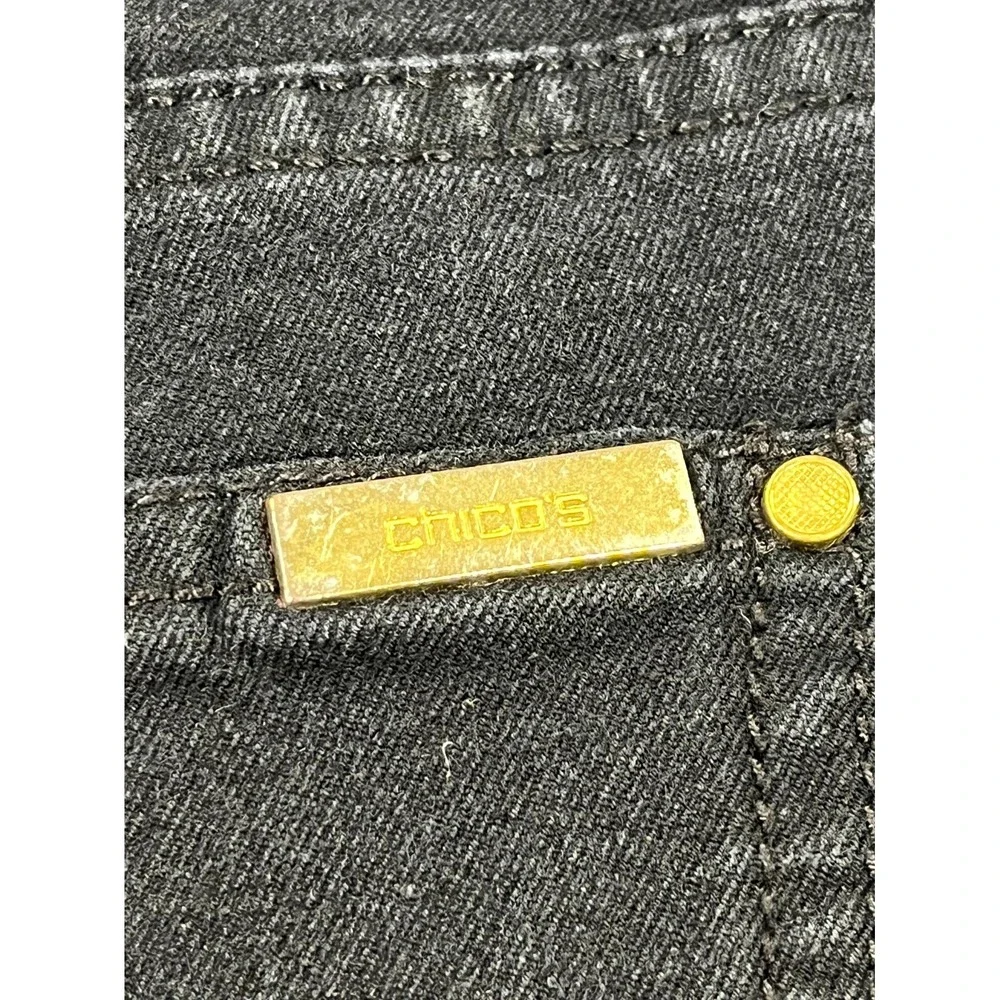 Chicos Bermuda Shorts Womens 00 Black Cotton Stretch Low Rise Casual‎ Wear